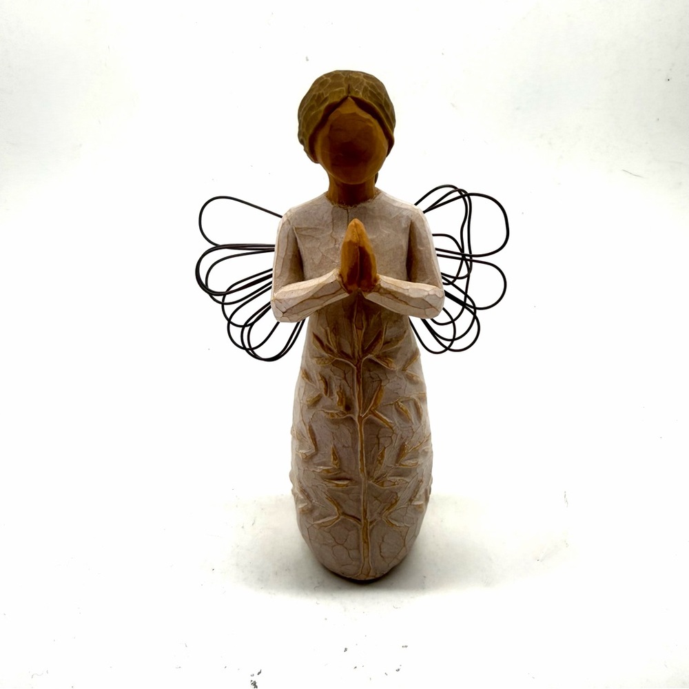 Willow tree Praying Angel Tabletop Figurine - Cream and Brown